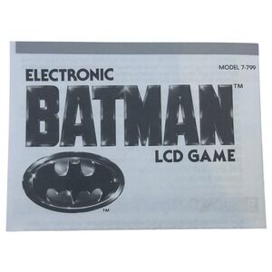 Tiger Electronics Electronic Batman LCD Game Model 7-799 Instruction Manual‎